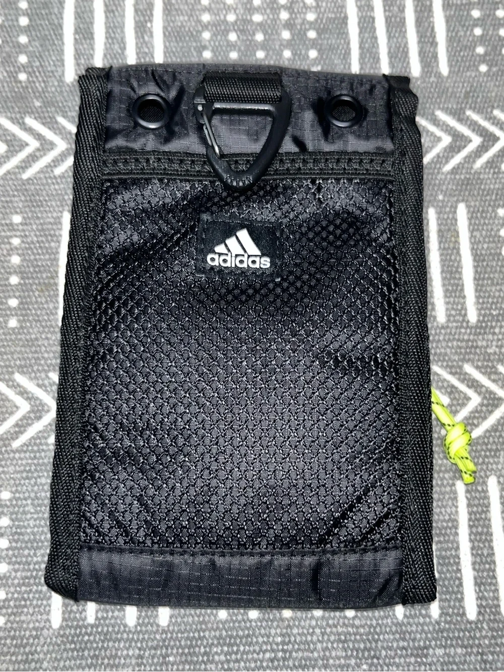 Adidas Lanyard Neck Wallet Pouch Athletic Teal Black Crossbody Bag